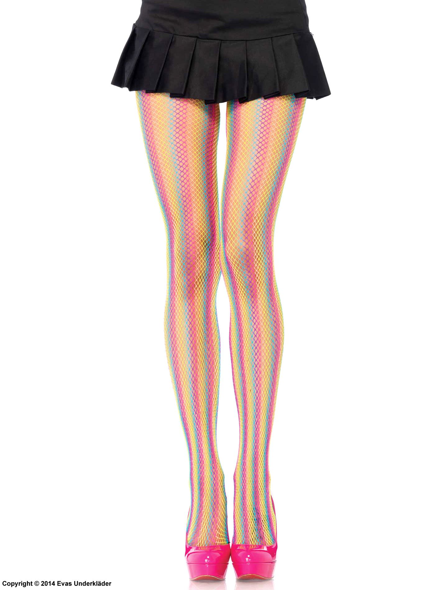 Pantyhose, fishnet, colorful stripes